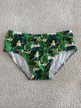 Taddlee Men's Green Tropical Leaf Swim Trunks